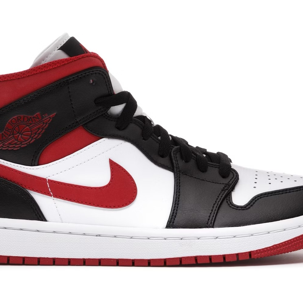 Nike Air Jordan 1 Mid Black Red White Sneakers